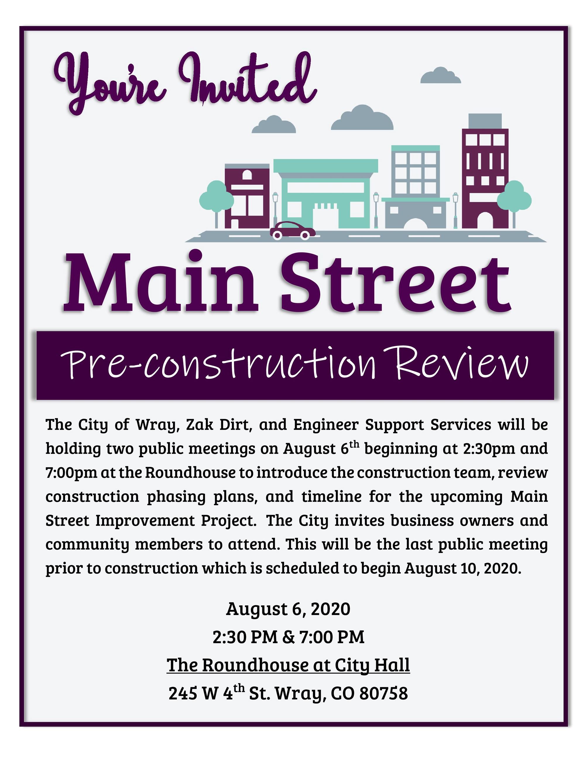 Main Street_Pre Constrcution Review Invite
